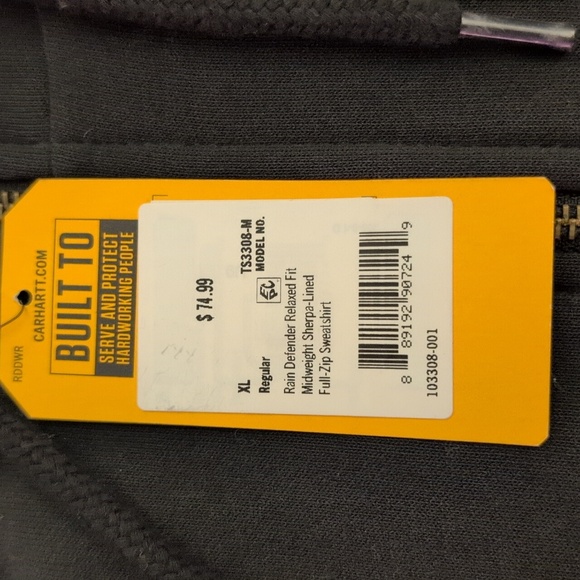 Carhartt Black Fleece-Lined Hoodie Xl - Picture 2 of 14